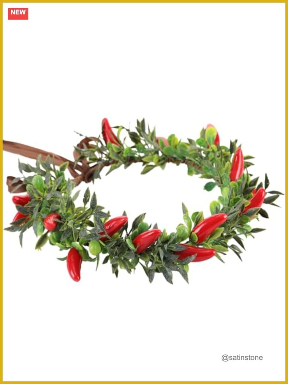Chili Pepper Headband Handmade Festival Hair Accessory Adjustable